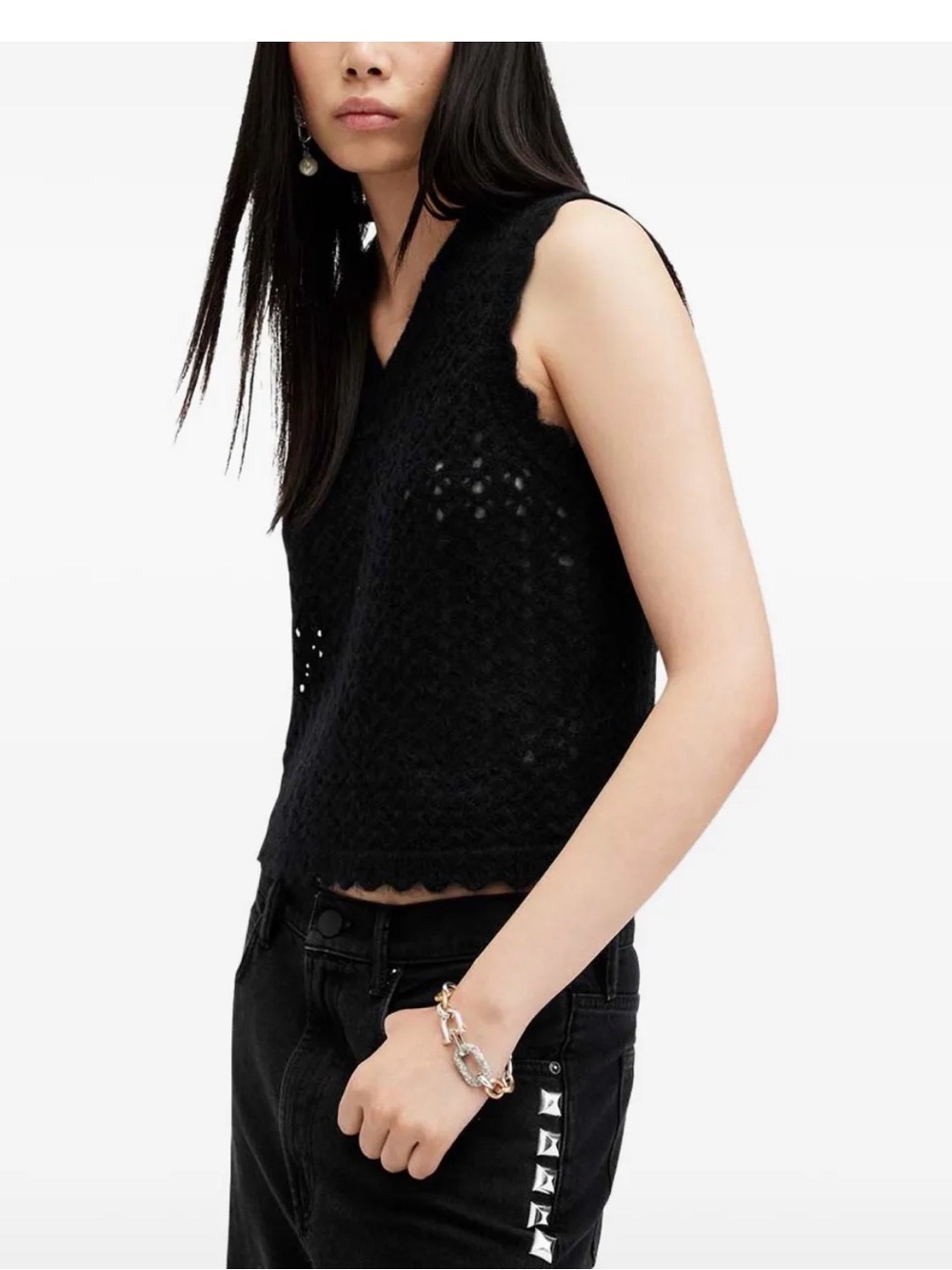 Vivian scalloped tank top large nwt